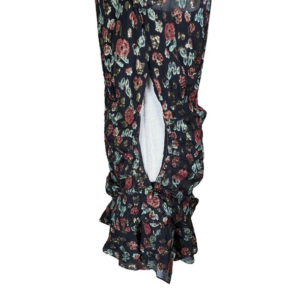 Veronica Beard Robin Silk Blend Jacquard Dress Women's 8 Gold Metallic Holiday - Picture 9 of 12